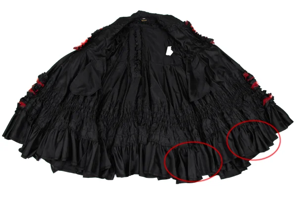 COMME des GARCONS Tulle Ruffle Layered Quilted Long Jacket K-166614_010