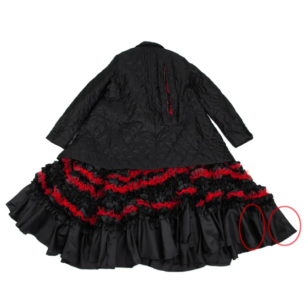 COMME des GARCONS Tulle Ruffle Layered Quilted Long Jacket K-166614_013