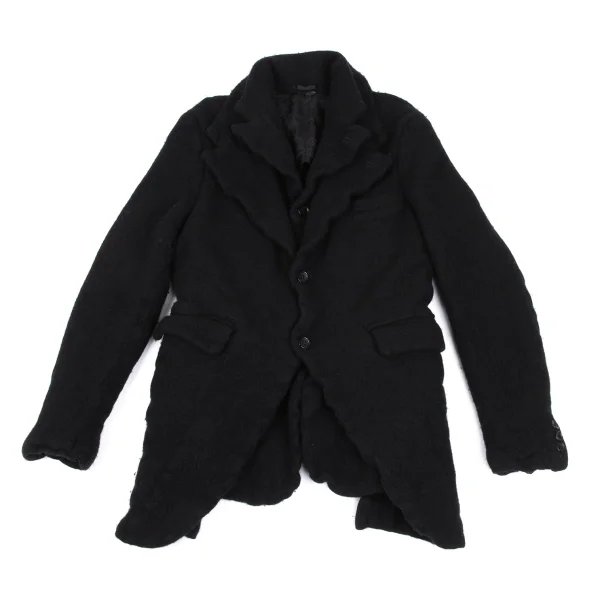 COMME des GARCONS HOMME PLUS Wool Nylon Fulling Layered Jacket Black S K-166616_001