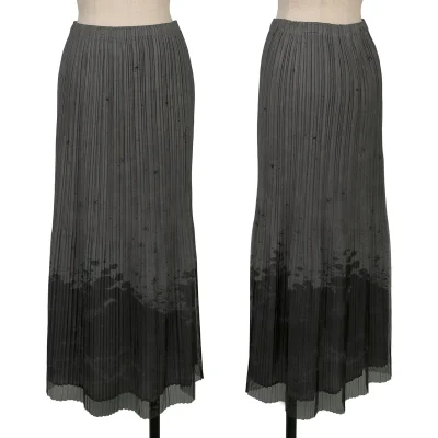 PLEATS PLEASE Floral Print Mesh Layered Skirt