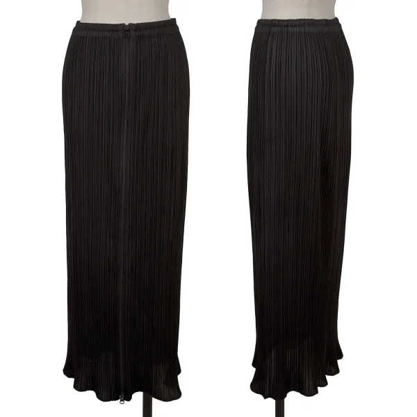 PLEATS PLEASE Front Zip Skirt Black 3 K-166623_001