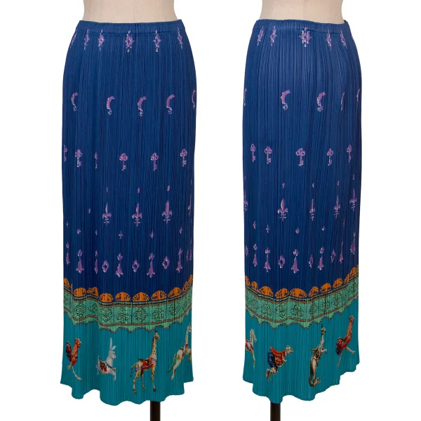 PLEATS PLEASE Fairy Tale Print Pleats Skirt Blue,Multi-Color 4 K-166624_001