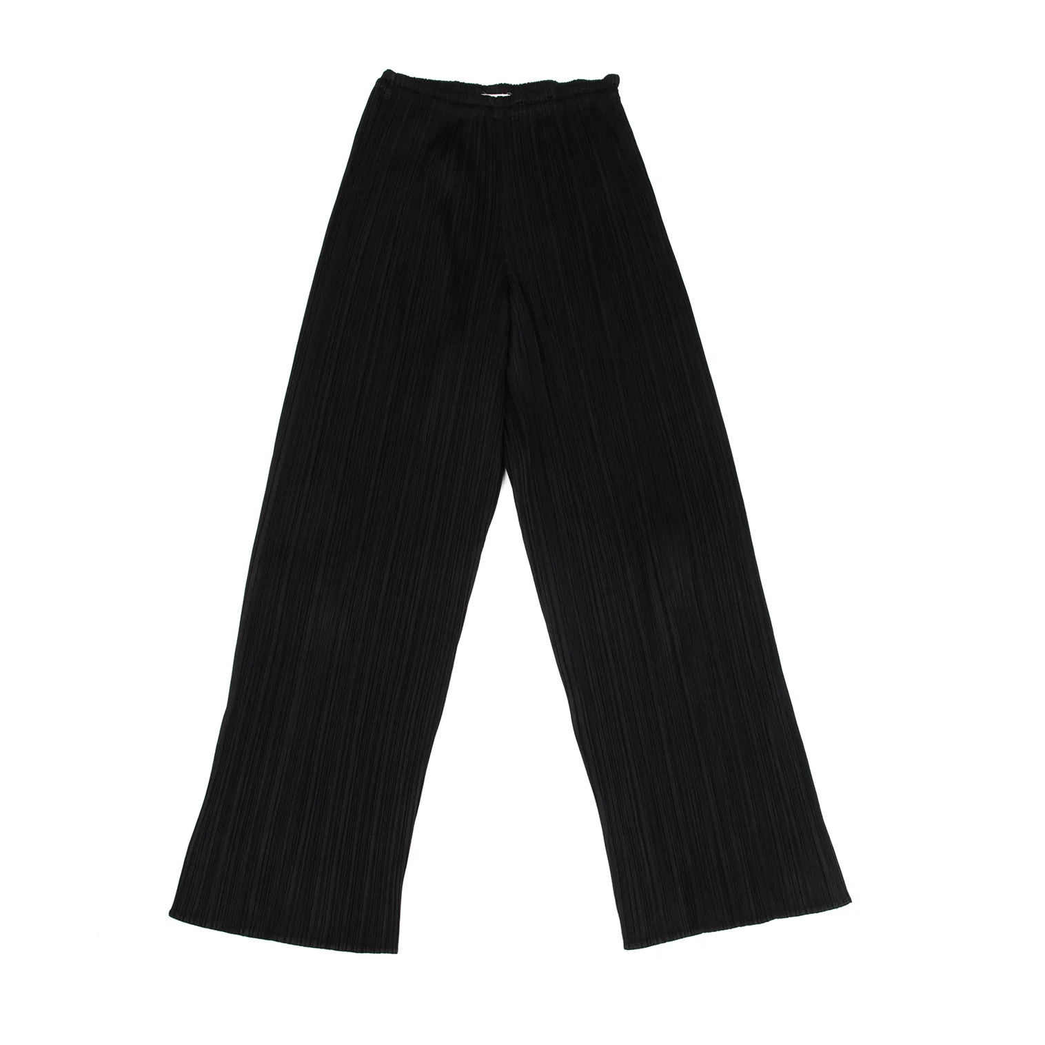 プリーツプリーズ ♥中古品 黒 ガウチョパンツ プリーツプリーズPLEATS PLEASE プリーツワイドパンツ 黒2 (K-166628)