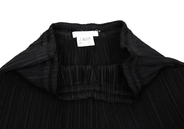 プリーツプリーズ　ブラックガウチョパンツ プリーツプリーズPLEATS PLEASE プリーツワイドパンツ 黒2 (K-166628)