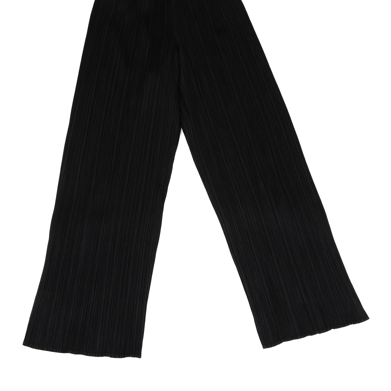 プリーツプリーズ ガウチョパンツ 黒 プリーツプリーズPLEATS PLEASE プリーツワイドパンツ 黒2 (K-166628)