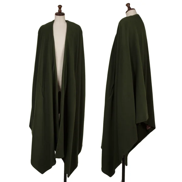 Sybilla Melton Wool Long Cloak Jacket Green 40 K-166639_001