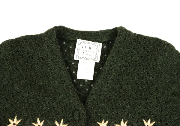 Sybilla Floral Embroidery Long Cable Knit Cardigan K-166645_004