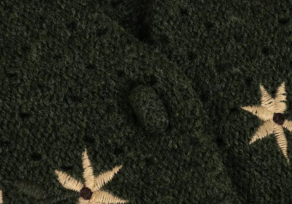 Sybilla Floral Embroidery Long Cable Knit Cardigan K-166645_005