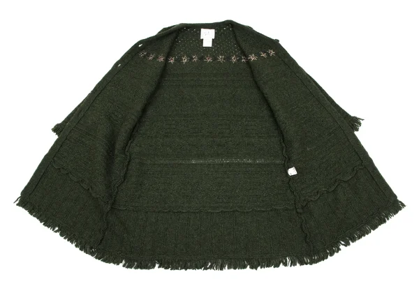 Sybilla Floral Embroidery Long Cable Knit Cardigan K-166645_013