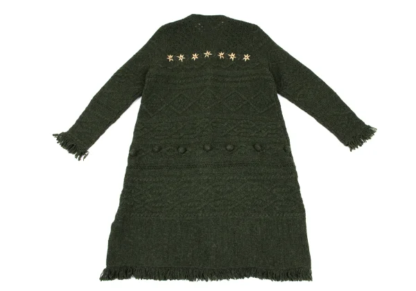 Sybilla Floral Embroidery Long Cable Knit Cardigan K-166645_014