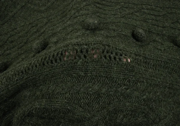 Sybilla Floral Embroidery Long Cable Knit Cardigan K-166645_016