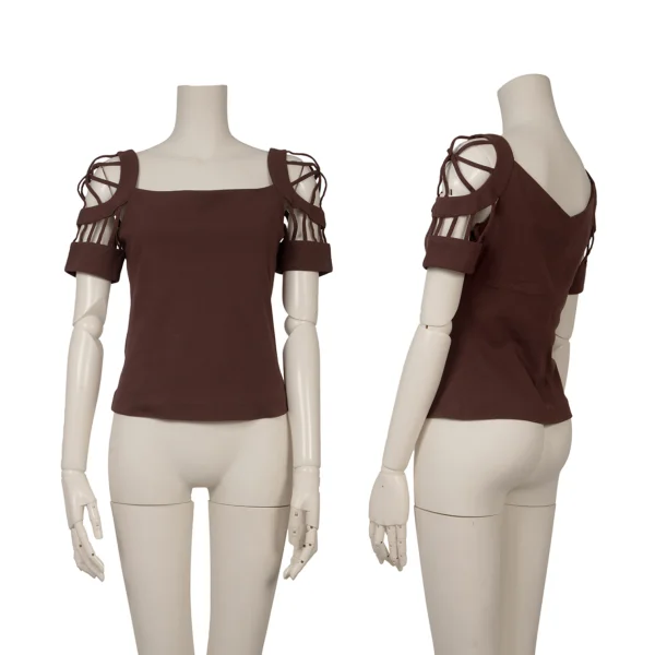 Sybilla Cotton Cutting Sleeve Top Bordeaux 40 K-166649_001