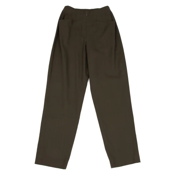 Sybilla Wool Blend Slash Pocket Wool Gabardine Pants Brown 60-88 K-166654_001
