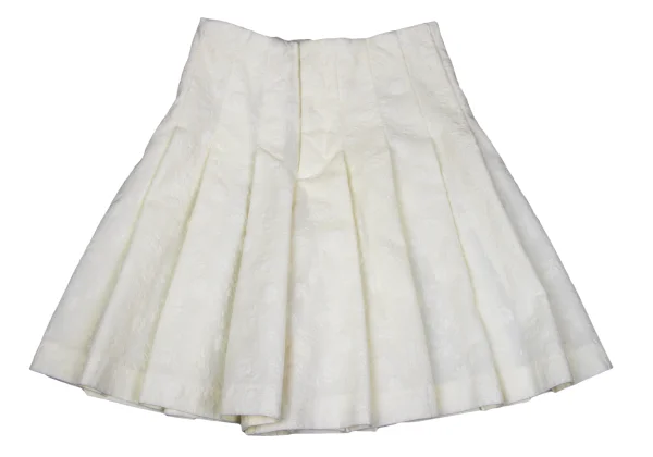 COMME des GARCONS Dyed Poly Floral Jacquard Pleats Skirt Like Wide Shorts K-166655_002