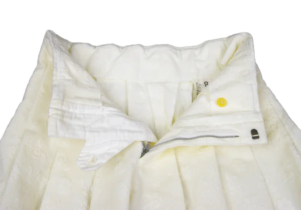 COMME des GARCONS Dyed Poly Floral Jacquard Pleats Skirt Like Wide Shorts K-166655_004