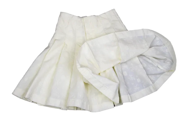 COMME des GARCONS Dyed Poly Floral Jacquard Pleats Skirt Like Wide Shorts K-166655_007