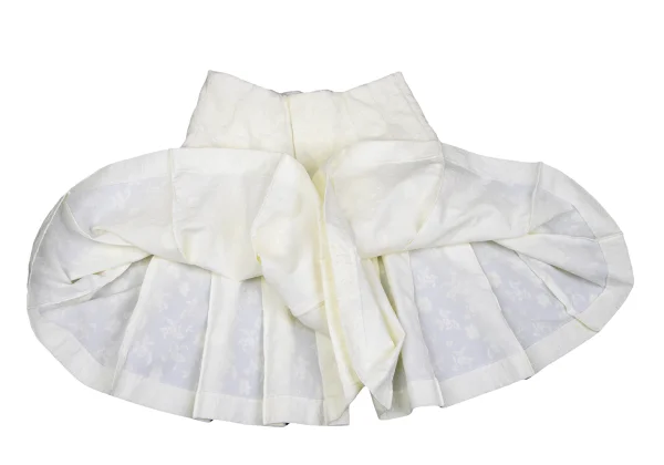 COMME des GARCONS Dyed Poly Floral Jacquard Pleats Skirt Like Wide Shorts K-166655_008