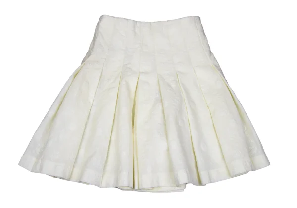 COMME des GARCONS Dyed Poly Floral Jacquard Pleats Skirt Like Wide Shorts K-166655_009