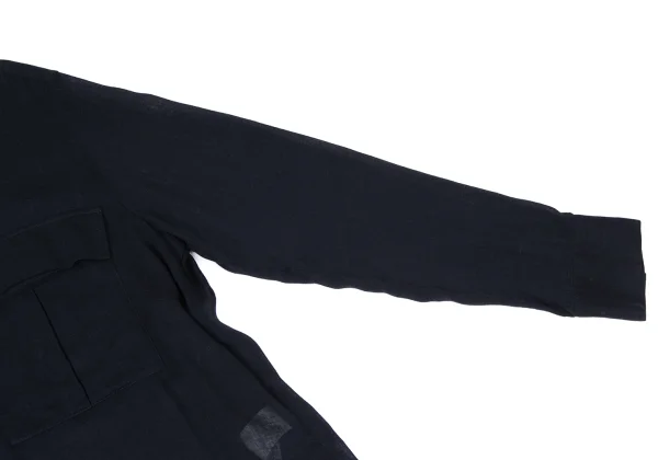 Y's Rayon Linen Flap Pocket Band Collar Shirt K-166661_008