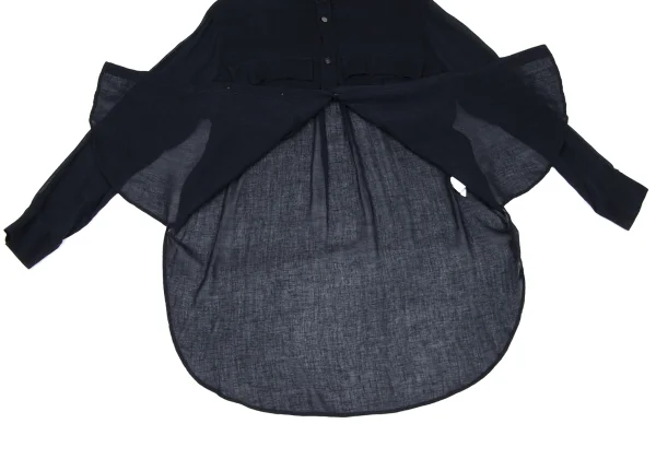 Y's Rayon Linen Flap Pocket Band Collar Shirt K-166661_012