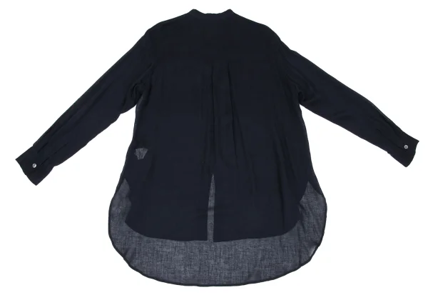 Y's Rayon Linen Flap Pocket Band Collar Shirt K-166661_013