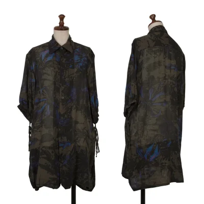 Y's Floral Print Double Front Button Blouse