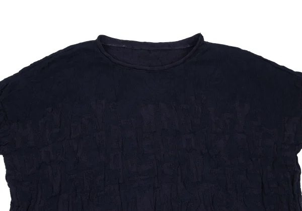 Y's Cotton Blended Logo Jacquard Short Sleeve Knit Top K-166664_003