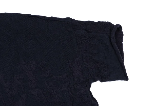 Y's Cotton Blended Logo Jacquard Short Sleeve Knit Top K-166664_006