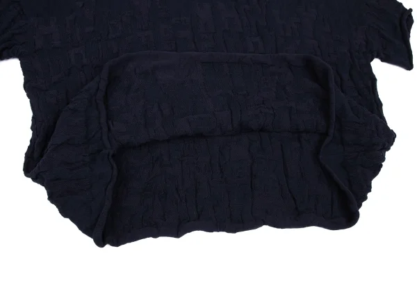 Y's Cotton Blended Logo Jacquard Short Sleeve Knit Top K-166664_009