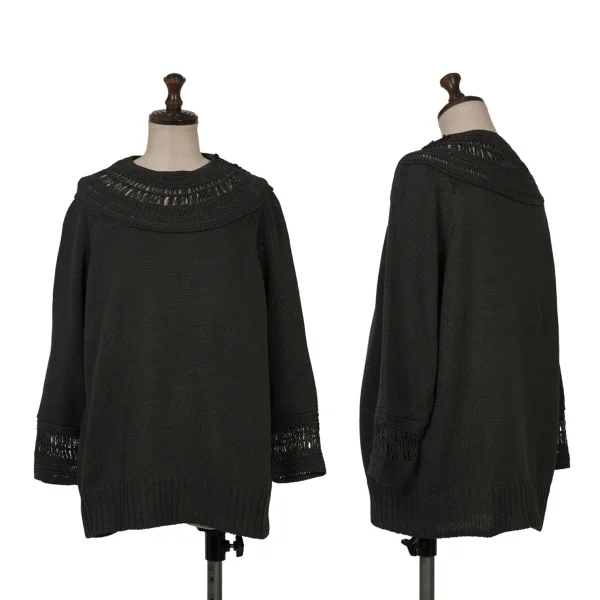 Y's Design Woven Knit Sweater Grey 2 K-166666_001