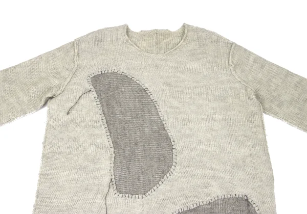 Y's Patch Design Long Knit Sweater K-166670_003