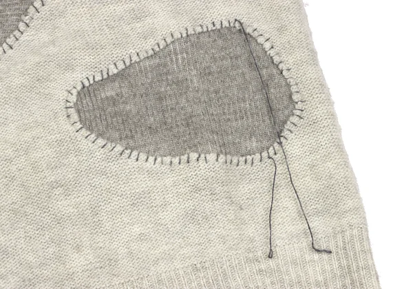 Y's Patch Design Long Knit Sweater K-166670_010