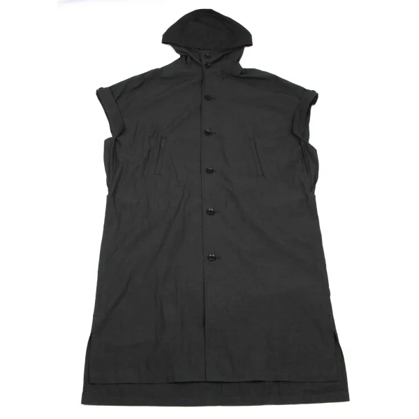 Y's Linen Blended Cotton Hooded Shirt Dress K-166672_002