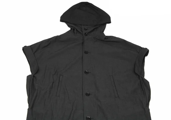 Y's Linen Blended Cotton Hooded Shirt Dress K-166672_003