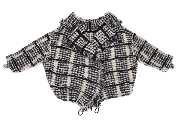 Y's Wool Cutting Fringe Knit Jacket K-166676_002