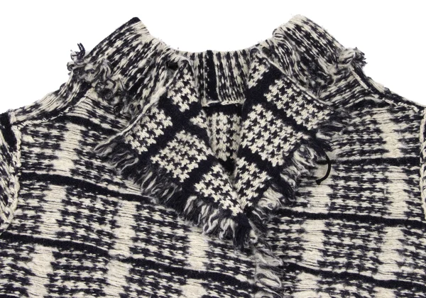 Y's Wool Cutting Fringe Knit Jacket K-166676_003