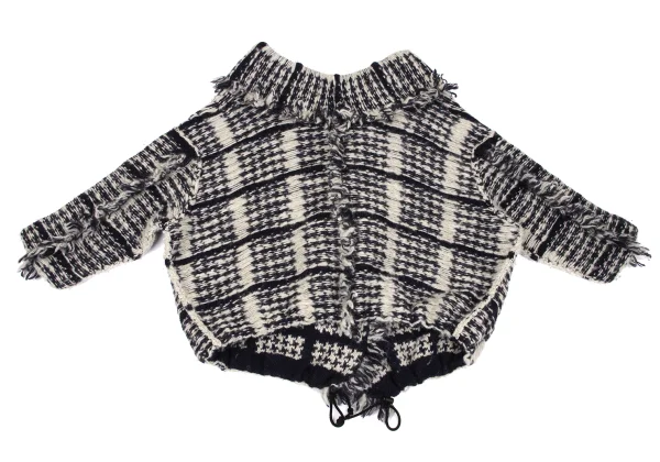 Y's Wool Cutting Fringe Knit Jacket K-166676_013