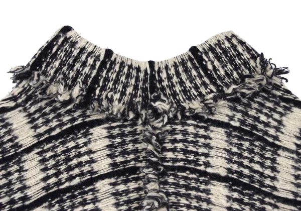 Y's Wool Cutting Fringe Knit Jacket K-166676_014