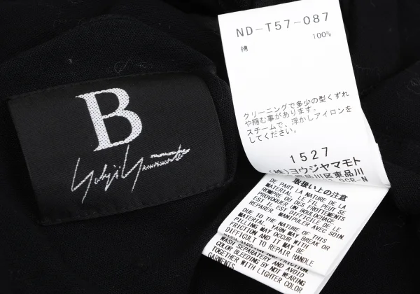 B Yohji Yamamoto Cotton Cord Design T-shirt K-166677_014