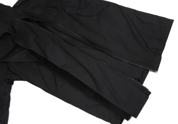 B Yohji Yamamoto Detachable Fur Pad Hooded Coat K-166679_005