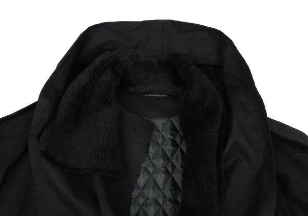 B Yohji Yamamoto Detachable Fur Pad Hooded Coat K-166679_006