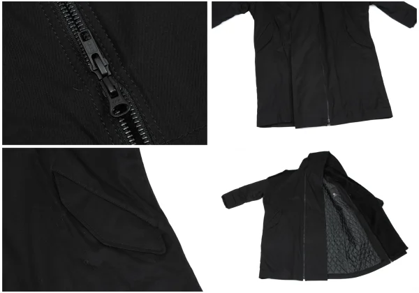 B Yohji Yamamoto Detachable Fur Pad Hooded Coat K-166679_008