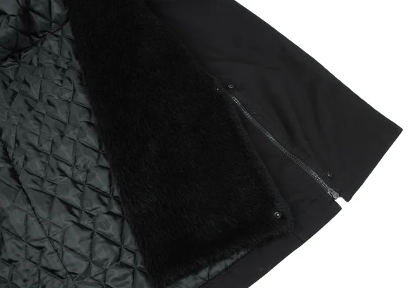B Yohji Yamamoto Detachable Fur Pad Hooded Coat K-166679_011