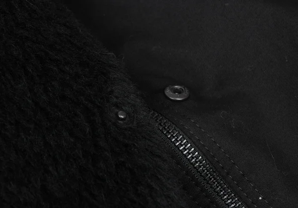 B Yohji Yamamoto Detachable Fur Pad Hooded Coat K-166679_012