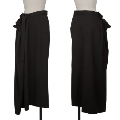 Yohji Yamamoto collections Wool Gabardine Side- Tied Skirt