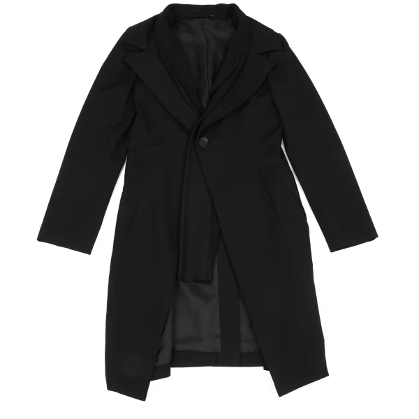 Yohji Yamamoto FEMME Wool Gabardine Detachable Jacket K-166682_002