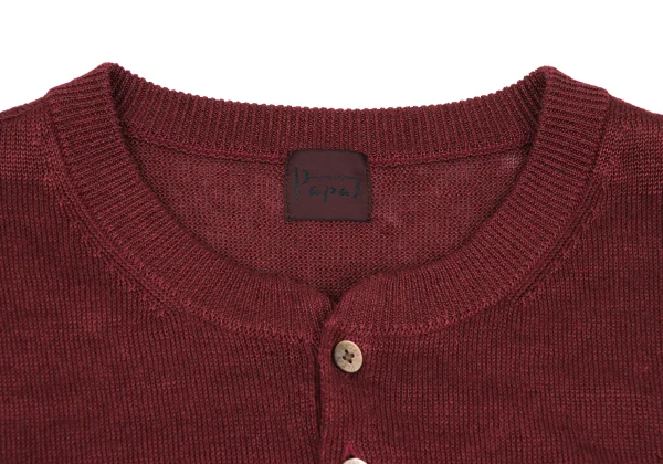 Papas Linen Henley Neck Knit Vest K-166684_003