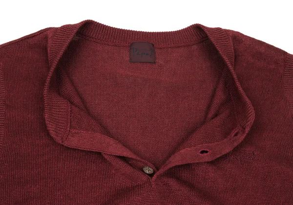 Papas Linen Henley Neck Knit Vest K-166684_005