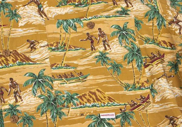 Papas Surfer Printed Silk Aloha Shirt K-166686_006