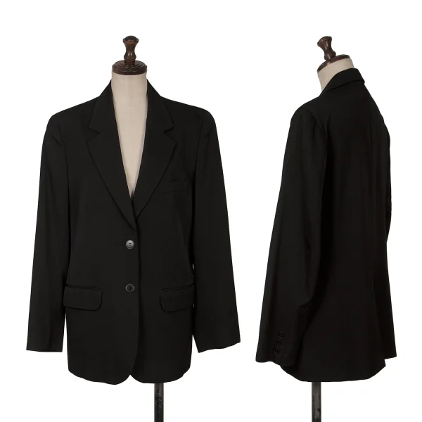 agnes b. Wool Gabardine Jacket Black 2 K-166695_001